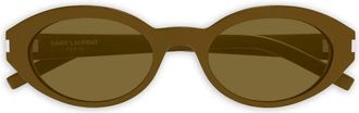 Saint Laurent Eyewear oval-frame sunglasses - women - Acetate - 51 - Green