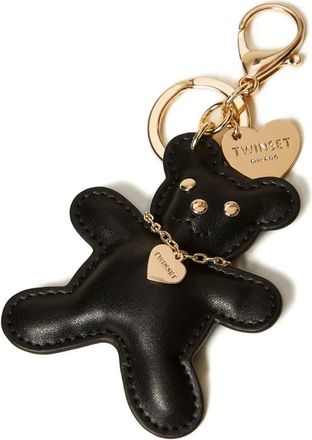 Twin-Set teddy keyring - women - Polyurethane - One Size - Black