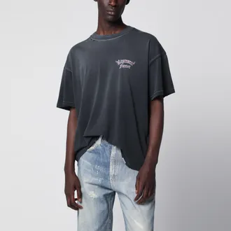Represent T-shirt girocollo in cotone effetto used nera