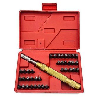 OEM Juego De 38 Letras Y N&uacute;meros De Acero Con Punz&oacute;n Autom&aacute;tico De 3 Mm Para Estampar