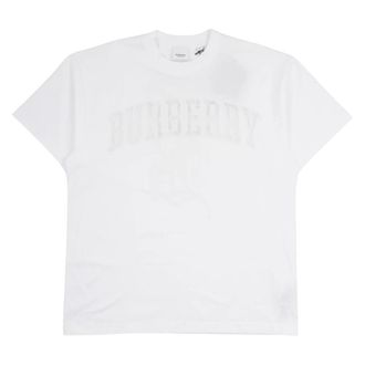 Burberry T-Shirts, female, White, Size: 2XS Lace Logo T-Shirt
