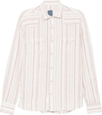 Barba Gestreept Western Shirt - Heren - Casual Overhemden - Roze - 4XL - Overhemden