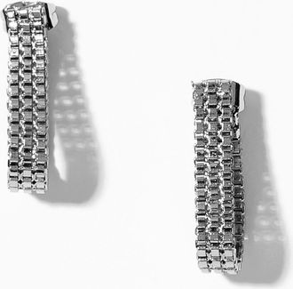 Simons Womens Metallic triple-row earrings