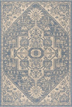 Safavieh Alfombra medall&oacute;n de polipropileno beige/azul, 122 x 183 cm