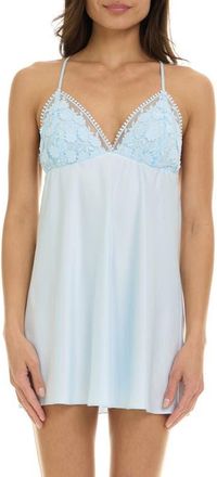 Flora Nikrooz Kylie Charm Satin Chemise in Ice Blue at Nordstrom, Size X-Small