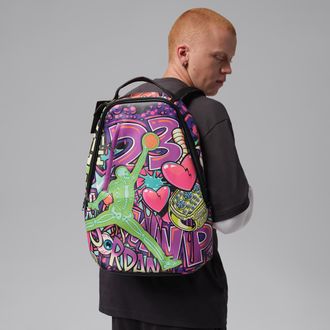 Nike Jordan Mens Jordan 6 Rings Graffiti Backpack (26L) in Black | MA9373-K90