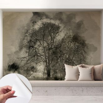 Tulup Fotomurale Adesivo Stickers - Per Camera Da Letto - Per Corridoio - Decorazione Casa Moderna Alberi Misteriosi 208x146 Cm