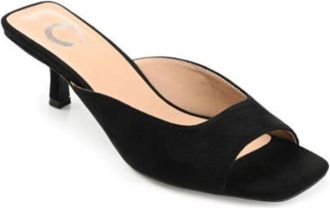 Journee Collection Womens Journee Collection Larna Pump Black Casual Slip On Kitten Heel GAL1977