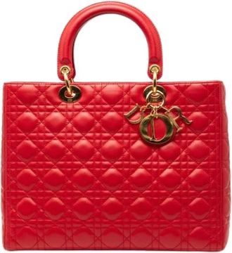 Dior Pre-owned Lady Handbag - Dames - Vintage Handtas - Rood - ONE Size - Leer - Vintage