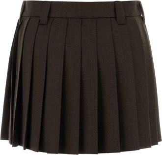 Miu Miu Womens Skirt Brown Virgin Wool