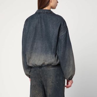 Diesel Womens De-Flower Jacket In Medium blue With Faded Effect