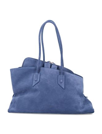 The Attico Medium Suede Tote with Architectural Asymmetrical Design