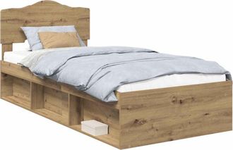 vidaXL Bed Frame Artisian Oak 90 x 190 cm Solid Pine Wood vidaXL