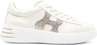 Hogan Sneakers, female, Beige, 2 UK, Calf Sneaker with Strass Detail