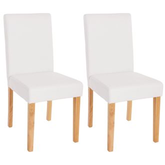 Hhg Hhg - Juego De 2 Sillas De Comedor Silla De Cocina Littau, Polipiel, Blanco Mate, Patas Claras