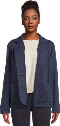 Eileen Fisher Stand Collar Jacket Womens Coat Ink : LG, Lyocell/Nylon/Spandex