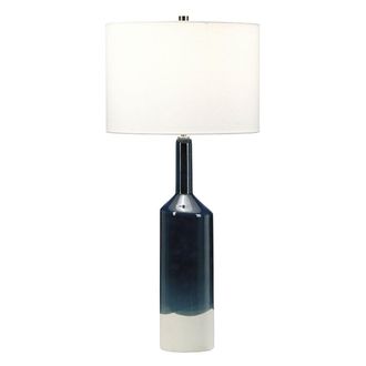 Loops Table Lamp Blue White Bottle Shape Cylinder White Shade LED E27 60W Bulb