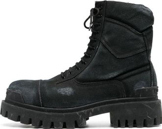 Balenciaga Combat Strike Boots Washed Black Cotton 694042W2H111000