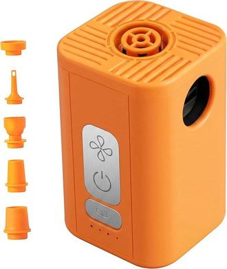 OEM Bomba De Vac&iacute;o E Inflador Multifuncional Recargable Por Usb De Color Naranja Con 5 Accesorios Diferentes, Port&aacute;til Succi&oacute;n E Inflado Viajes