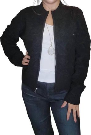 Papillon Textured Cozy Full-Zip Layer Jacket In Black