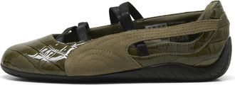 Puma Sneakers stile ballerina Speedcat Croc-Texture da donna, Scarpe, Verde, 35.5