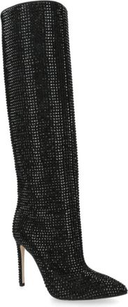 PARIS TEXAS Holly crystal-embellished suede knee boots Size 38.5