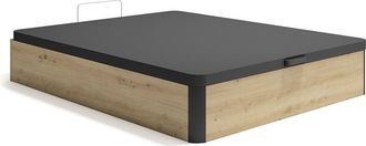 Vente-Unique Canap&eacute; abatible de 140 x 190 cm - Natural claro y negro - NAMOSI de YSM&Eacute;E