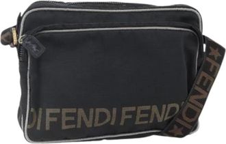 Fendi Pre-owned Cross Body Bags, female, Black, Size: ONE SIZE Pre-owned Nylon Cross Body Bag