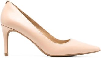 Michael Kors Schoenen, Dames, Beige, 38 EU, Leer, Blush Leren Pumps met Puntneus en Hoge Hak