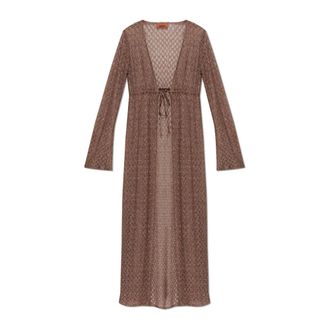 Missoni Beachwear, female, Brown, Size: 2XS Beach Dress With Lurex Thread