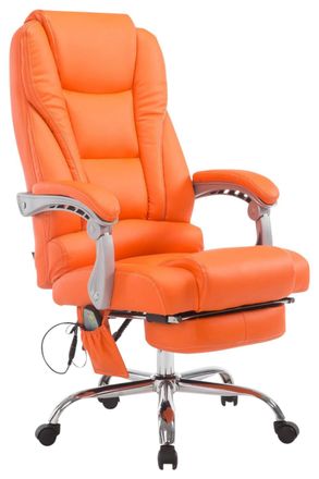 Clp Silla de oficina giratoria regulable en Simil cuero Naranja