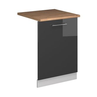 Vicco Panel Frontal Del Lavavajillas Fame-line, Antracita Alto Brillo, 60 Cm, Et Roble Vicco