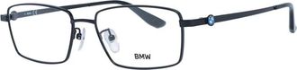 BMW Zwarte Rechthoekige Metalen Brilmontuur Unisex - Heren - Brillen - Zwart - ONE Size - Accessoires