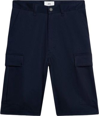 Ami Blauwe Cargo Shorts Casual Stijl - Heren - Korte Broeken - Blauw - M - Katoen - Korte Broeken
