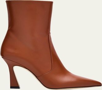 Stuart Weitzman 85mm Vinnie Leather Zip Booties