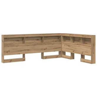 Berkfield Home Storage Headboard with Shelf Artisan oak 140 cm Engineered wood in Brown
