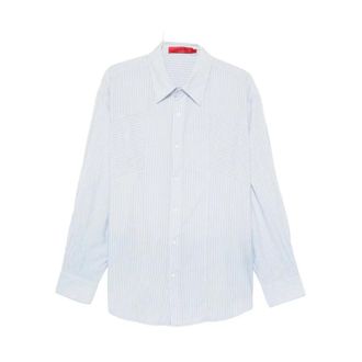 Acupuncture Casual Shirts, male, Blue, Size: XS Faded Stripes Shirt