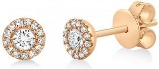 Allurez Diamond Halo Style Stud Earrings in 14k Rose Gold (0.24ct)
