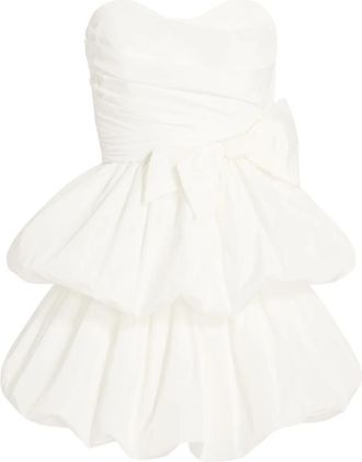 Jenny Packham bow tiered mini dress - White