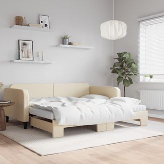 vidaXL Vidaxl - Sof&aacute; Cama Nido Con Colch&oacute;n Tela Crema 100x200 Cm