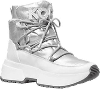 Michael Kors Cassia Metallic Nylon en Leren Laars - Dames - Winterlaarzen - Grijs - 38 EU - Nylon - Schoenen
