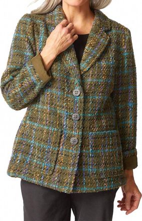 Habitat Confetti Plaid Cozy Blazer In Avocado
