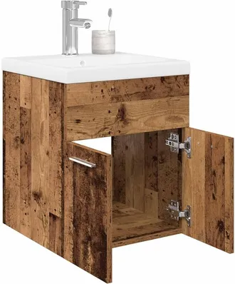 vidaXL Vidaxl Mobile Da Bagno Con Lavabo Integrato E Rubinetto Legno