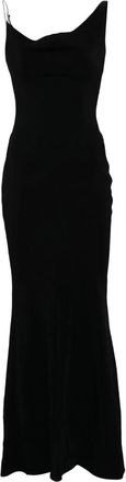 MUGLER Abito con scollo drappeggiato - Nero