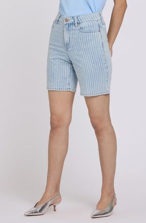 NYDJ Erin High Waist Denim Shorts in Azure Stripe at Nordstrom, Size 12