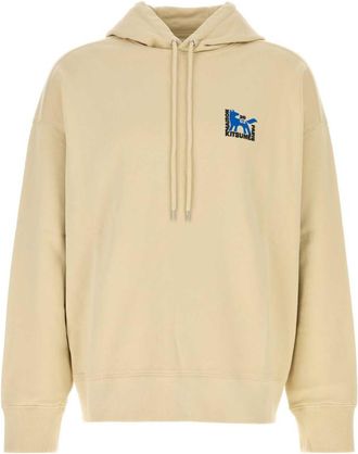 Maison Kitsun&eacute; Beige Logo Oversized Hoodie
