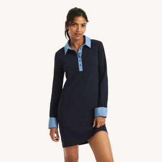 Nautica Mixed Media Polo Dress