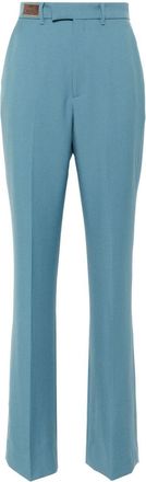 Gucci Horsebit trousers - women - Polyester/Metallic Fibre/Wool/Silk/Acetate - 40 - Blue