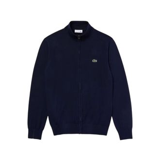 Lacoste Cardigans, male, Blue, Size: 2XL High-Neck Zip Sweater