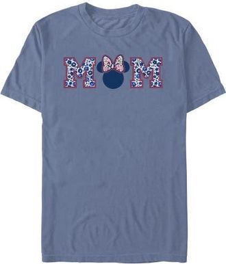 Minnie Mouse Mens Minnie Mouse Flower Bow Icon Mom Shape T Shirt in Blue Jean at Nordstrom, Size Xxx-Large